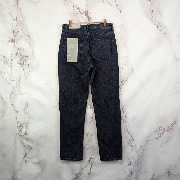 Everlane Jeans Button Fly 90s Cheeky Straight High Rise Washed Black NEW - Picture 7 of 15